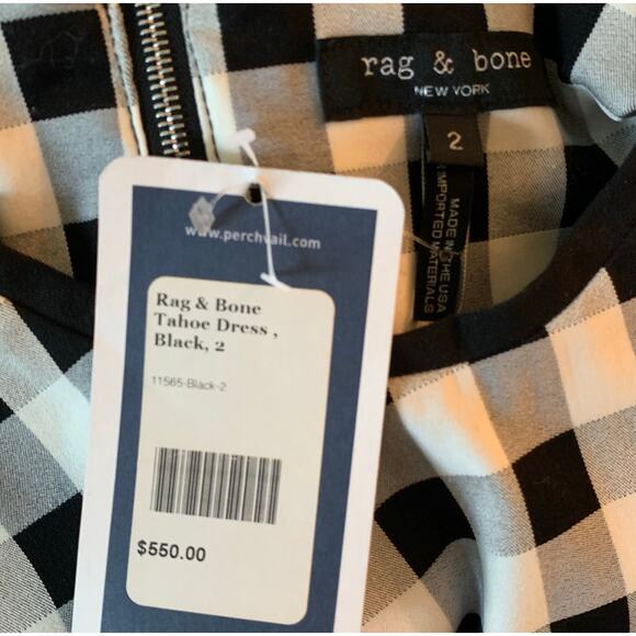 NWT $550 Rag & Bone Tahoe Check Cut Out Dress - Picture 7 of 8